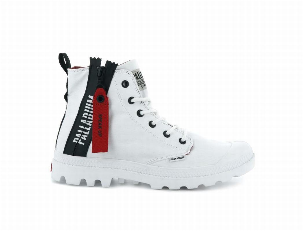 Palladium Pampa Unzipped Women's Boots White (PSRQ70186)